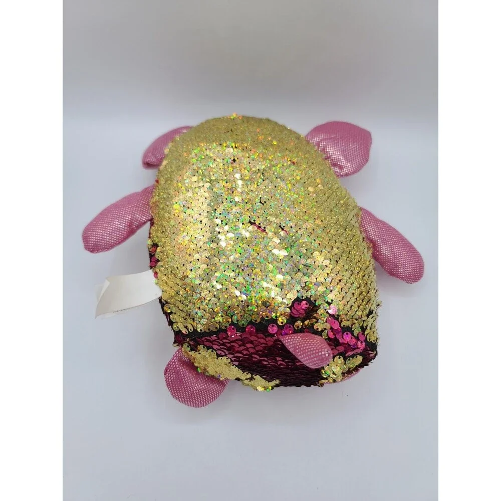 Shimmeez Polly Pig Flip Reversible Pink Gold Sequins Plush Stuffed Animal Toy
